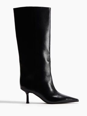 H&M Black Over-The-Knee Pointed-Toe shaft Boots